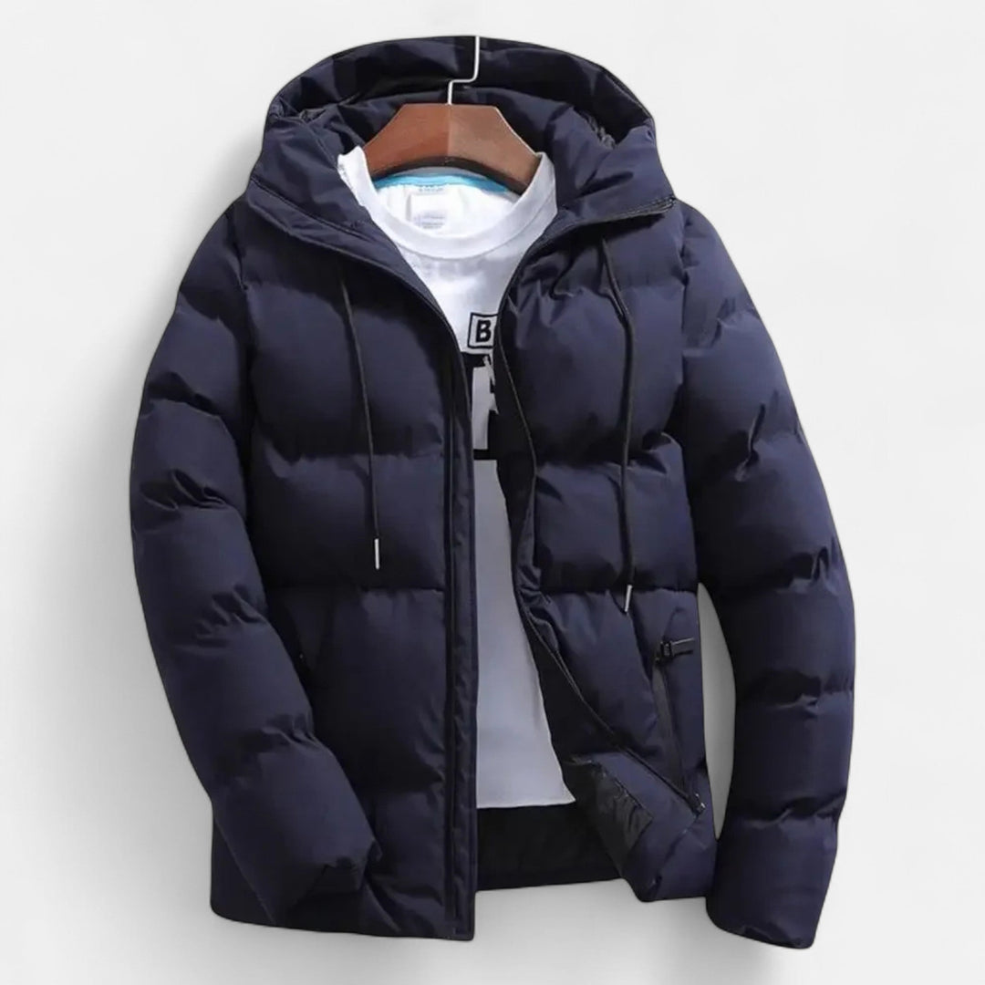 Men’s Timeless Layered Hooded Puffer Jacket for Winter