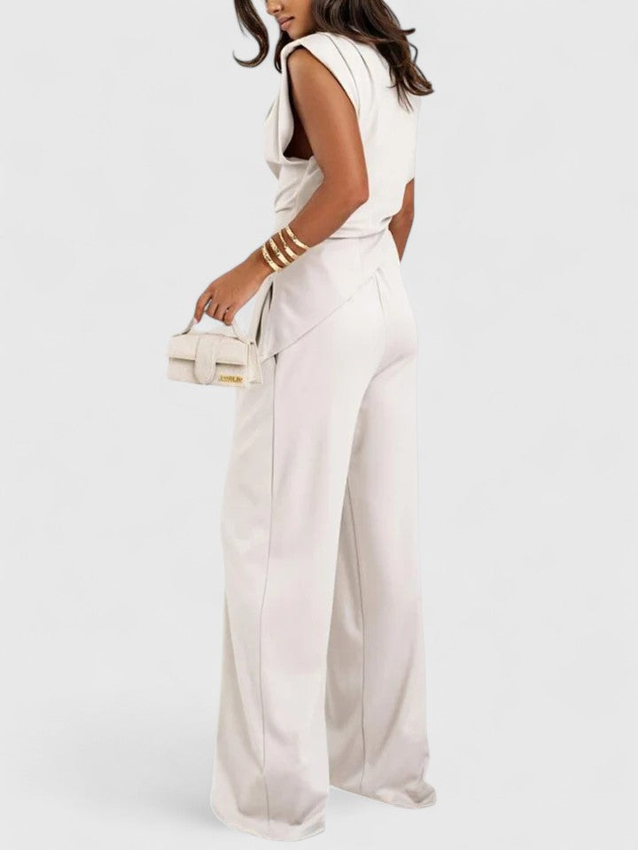 Draped Wide-Leg Occasion Set