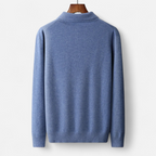 Suéter tipo polo para hombre de lana merino