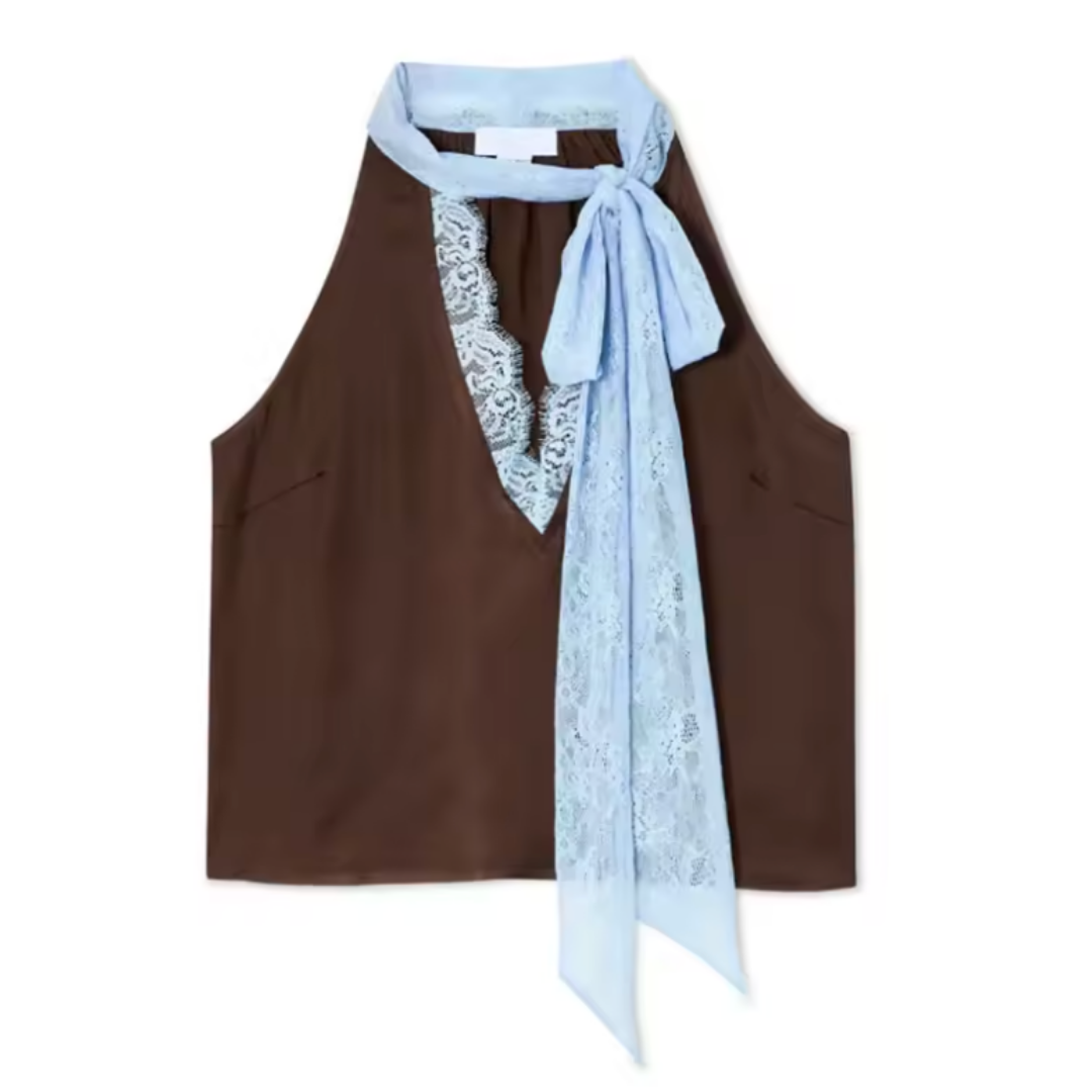 Conjunto de Top y Falda con Detalle de Encaje