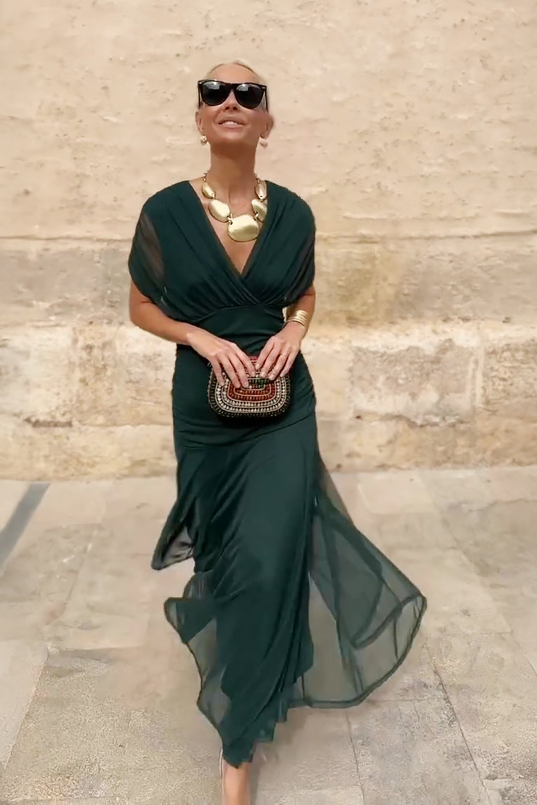 Elegant V-Neck Party Maxi Dress