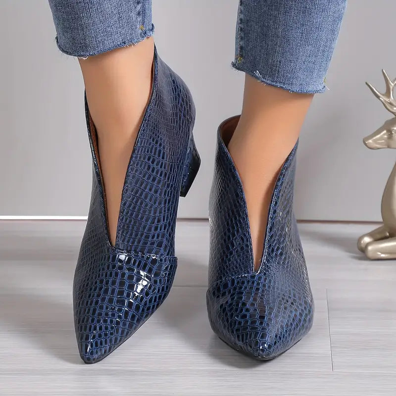 Botines con tacón de bloque texturizado