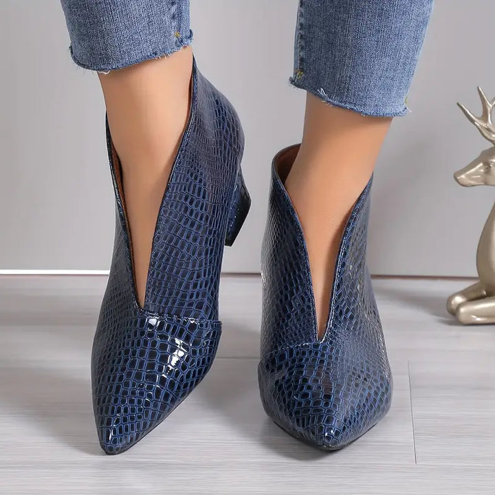 Botines con tacón de bloque texturizado