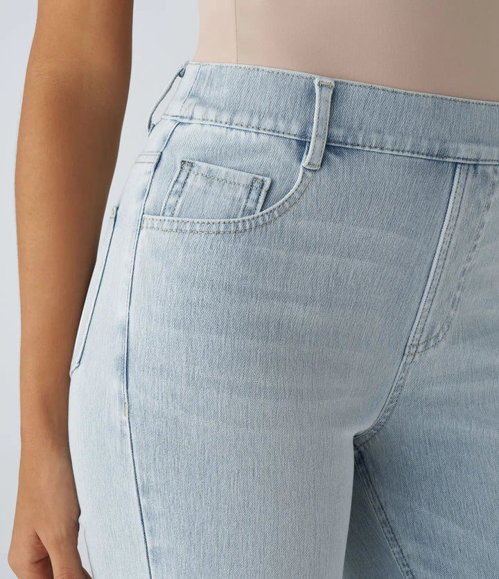 Pantalones de tiro alto con elasticidad cómoda