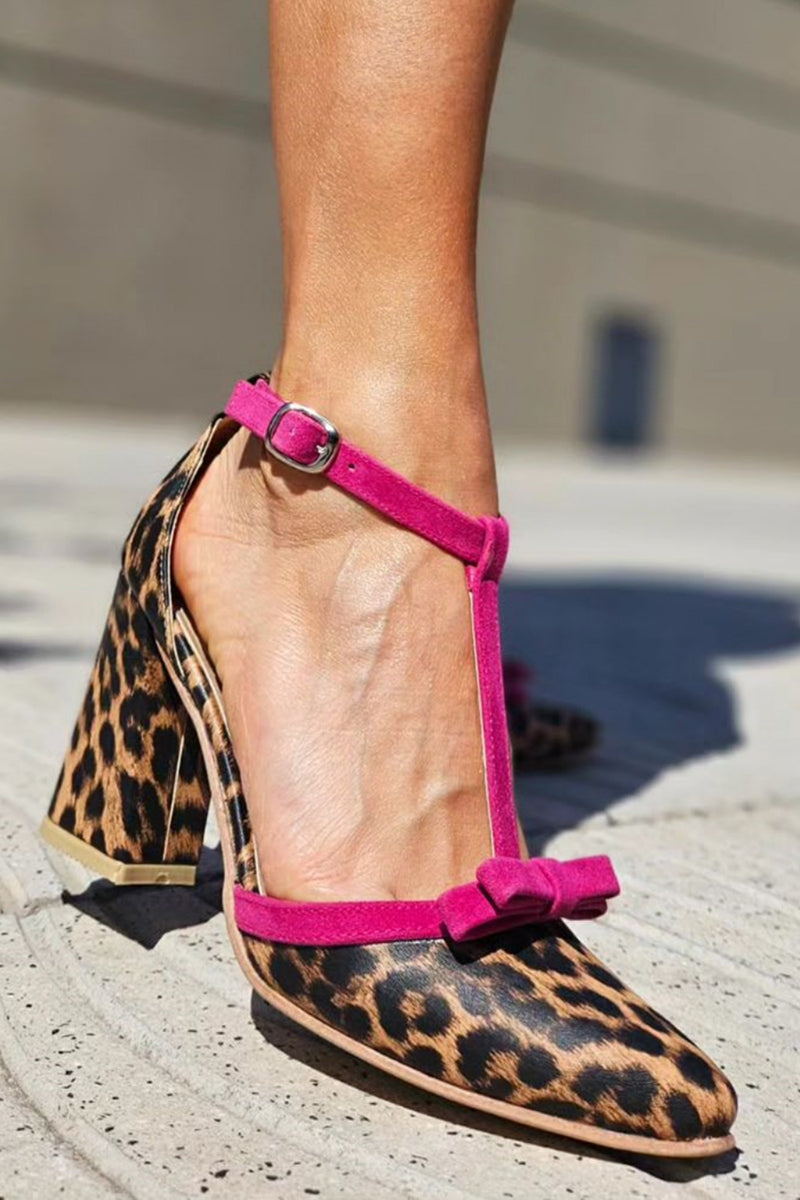 Leopard Print Accent Sandals