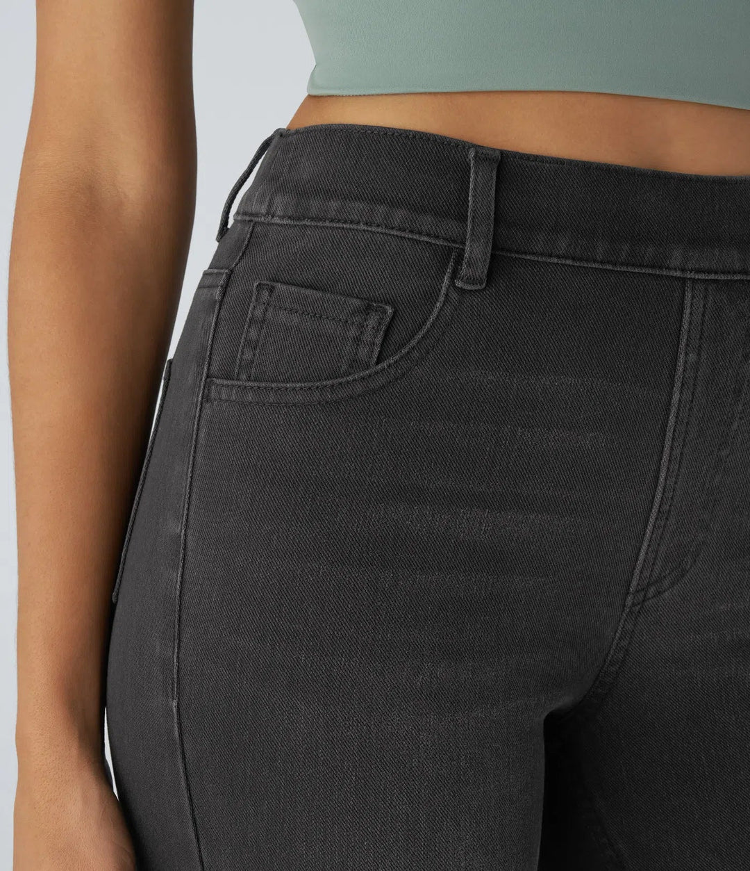 Pantalones de tiro alto con elasticidad cómoda