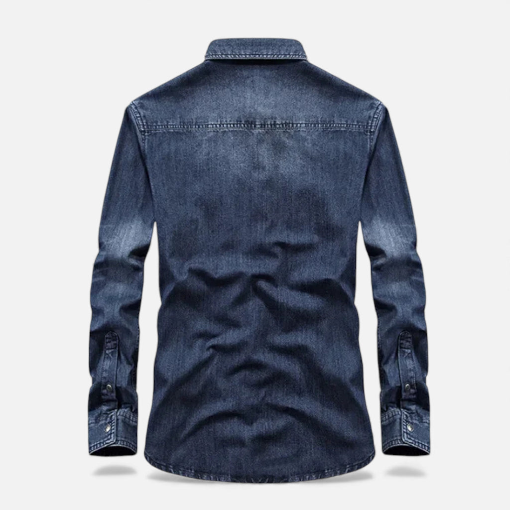 Camicia di jeans da uomo a vestibilità ampia per autunno/inverno