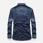 Camicia di jeans da uomo a vestibilità ampia per autunno/inverno