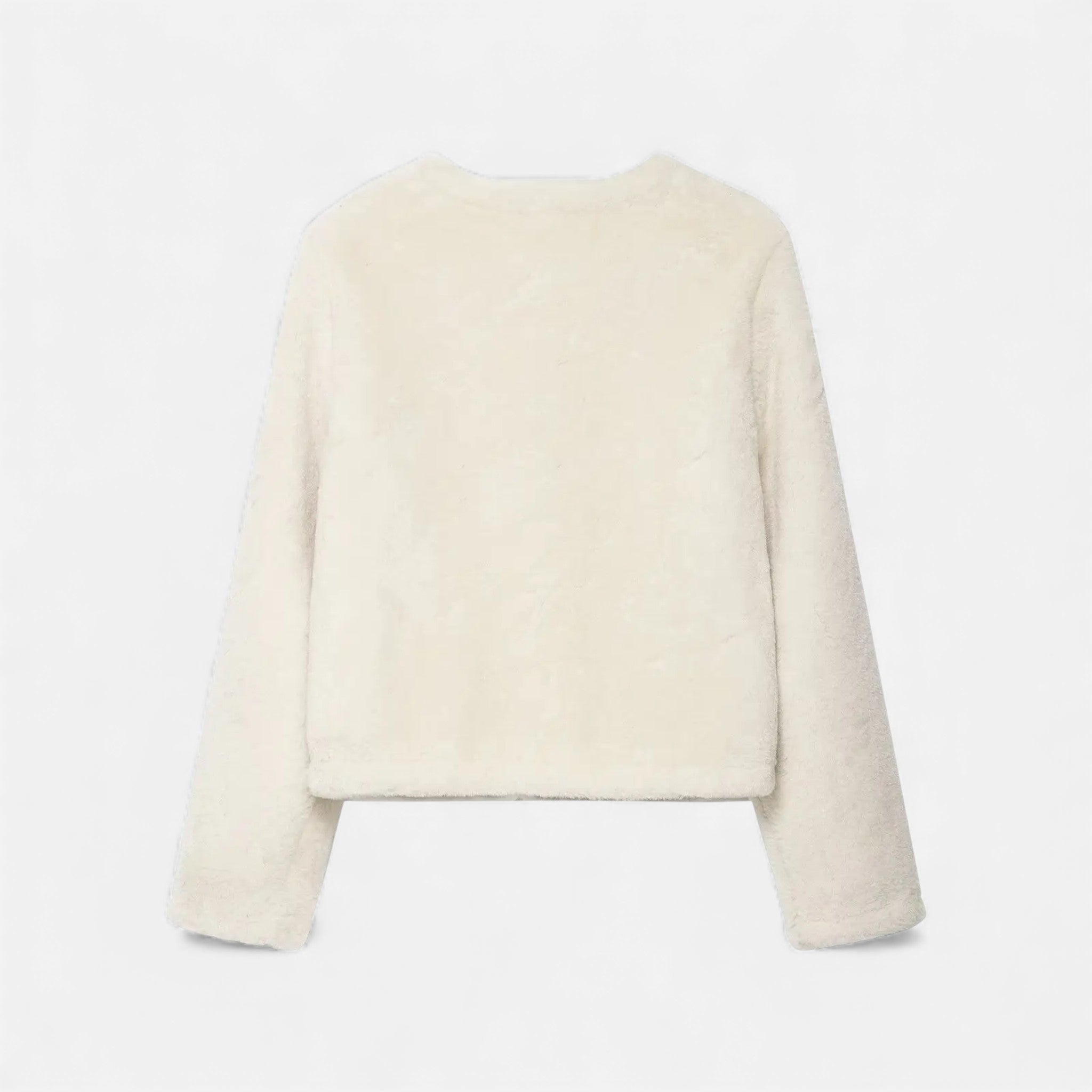 Chaqueta de mujer con botones de palanca y piel sintética
