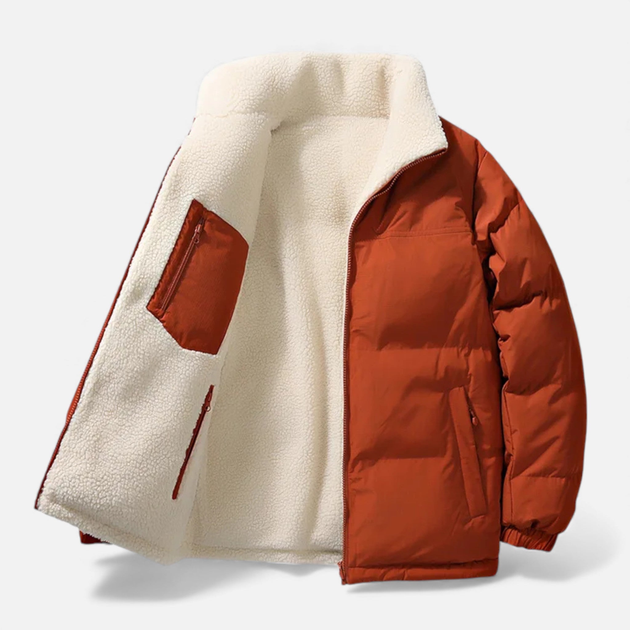Men's Plush-Lined Thick Winter Puffer Jacket