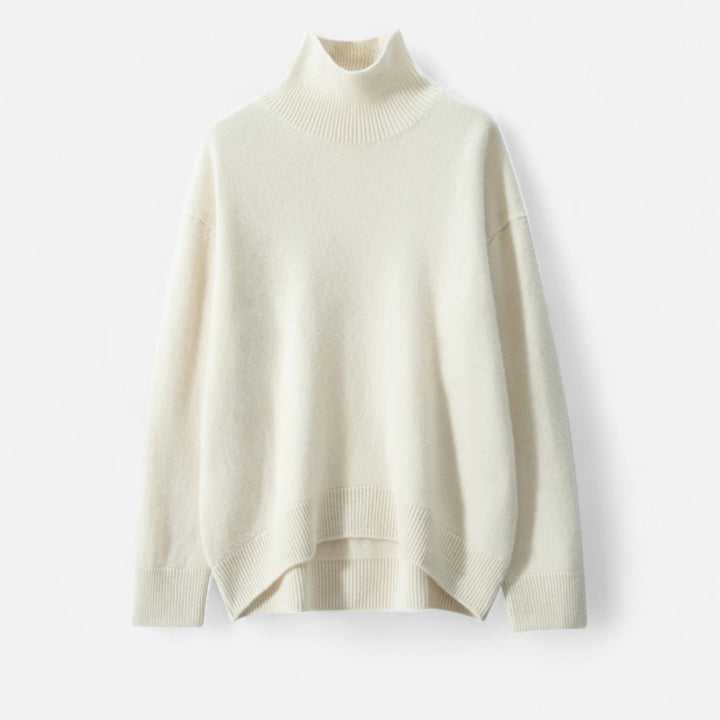 Suéter de cuello alto tejido exquisito y cálido para mujer