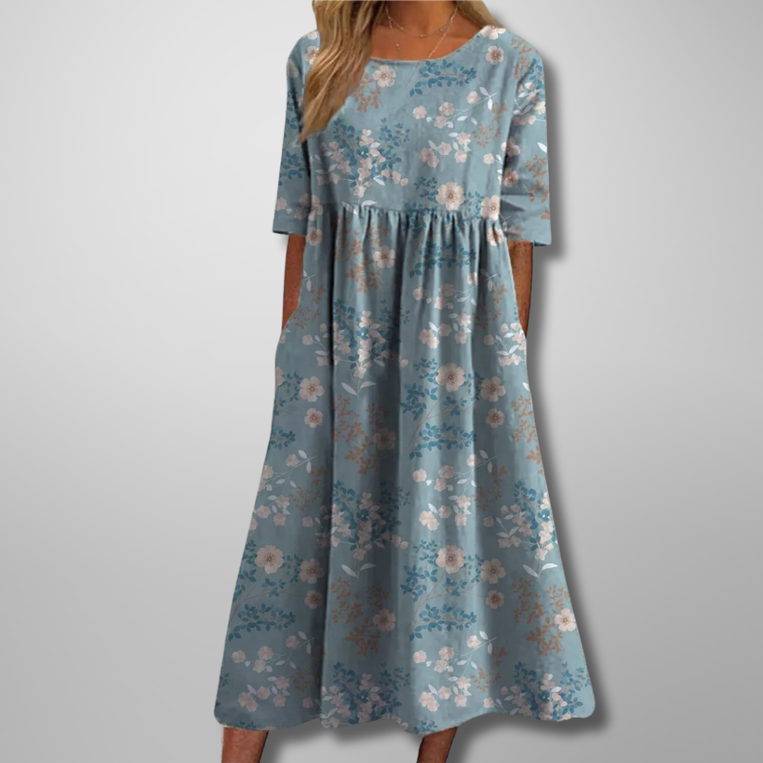 Relaxed Floral Midi Dress