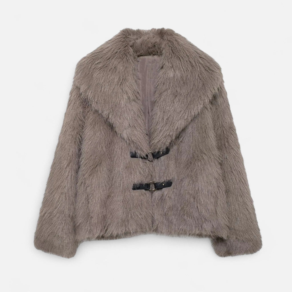Abrigo de piel sintética para mujer – Elegancia urbana de invierno
