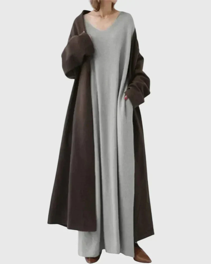 Vestido largo drapeado sofisticado