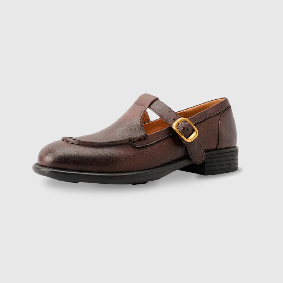 Tacones Mary Jane retro de punta redonda
