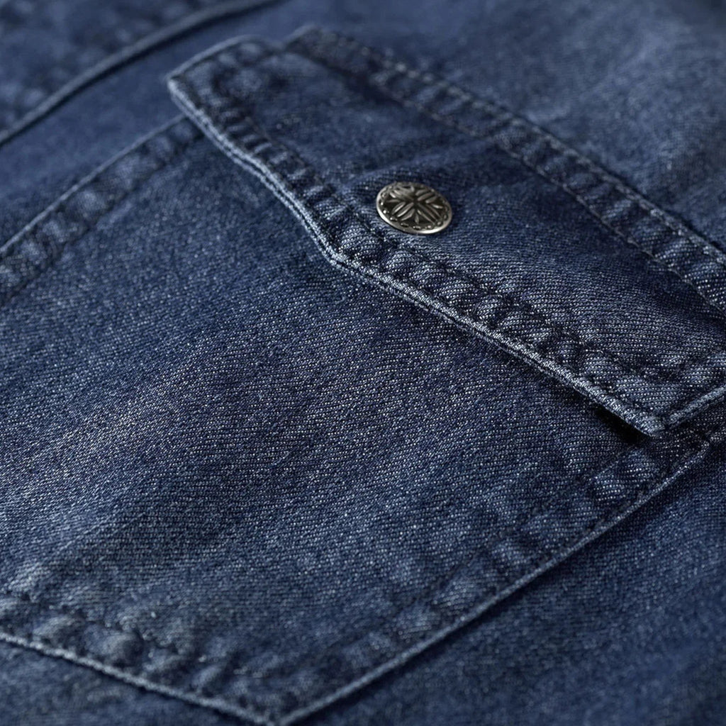 Camicia di jeans da uomo a vestibilità ampia per autunno/inverno