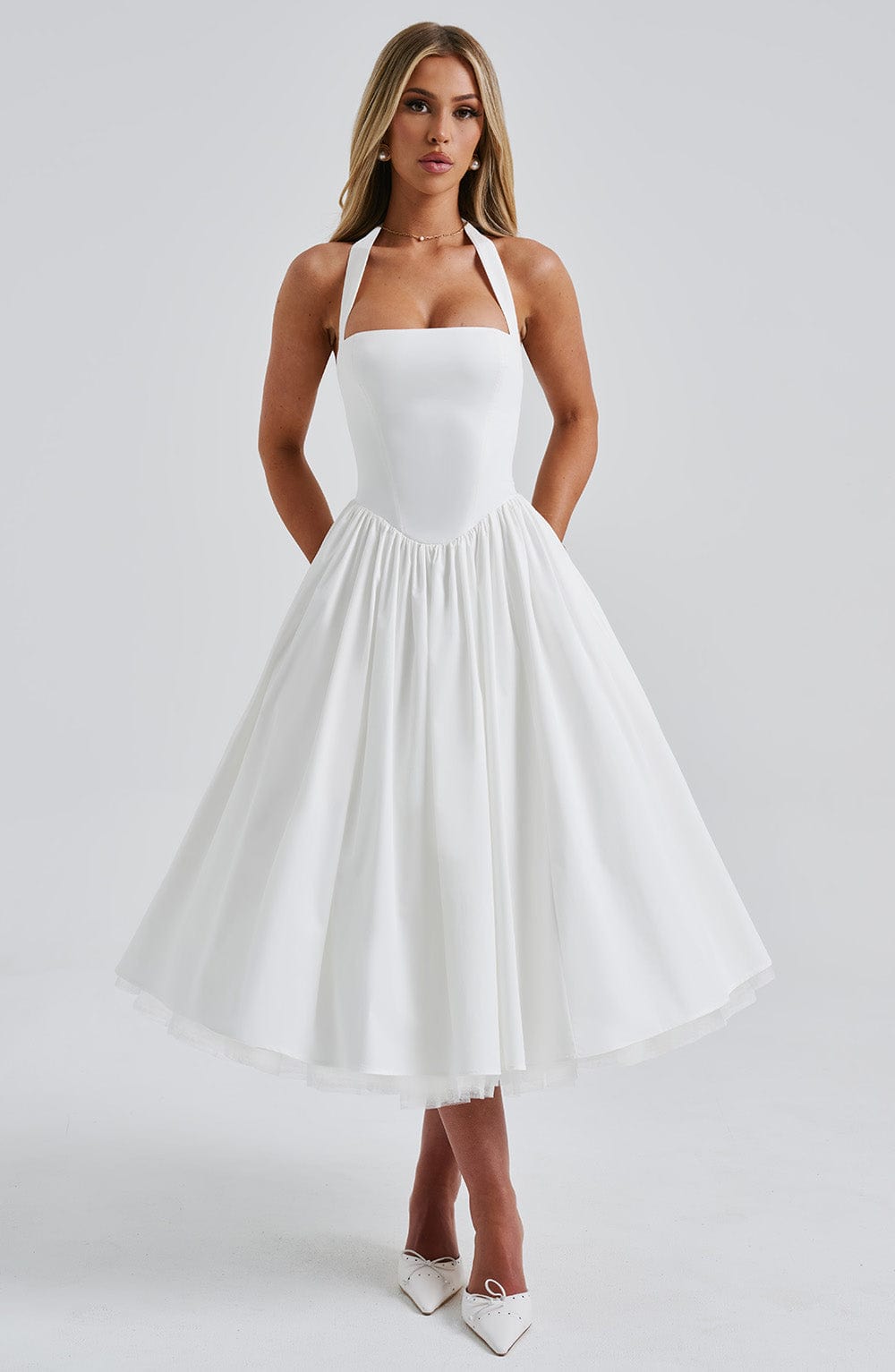 Women's Fashion-forward Halter Wedding Guest Dress