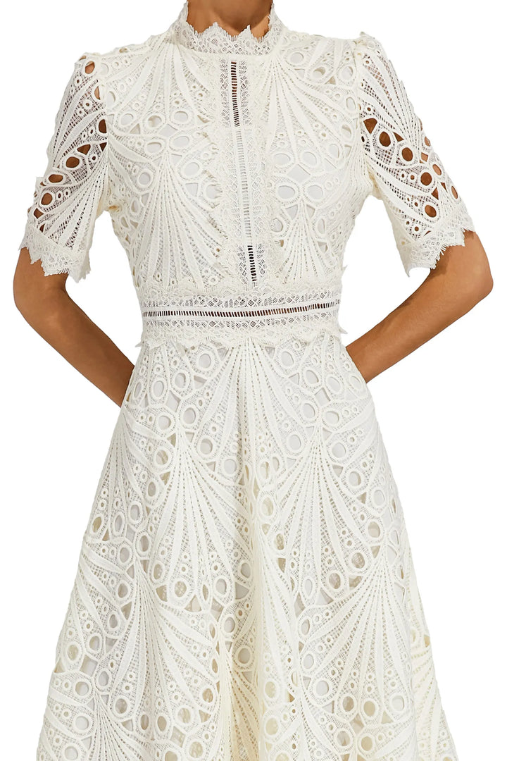 Exquisite Subtle Glamour Lace Midi Dress for Women