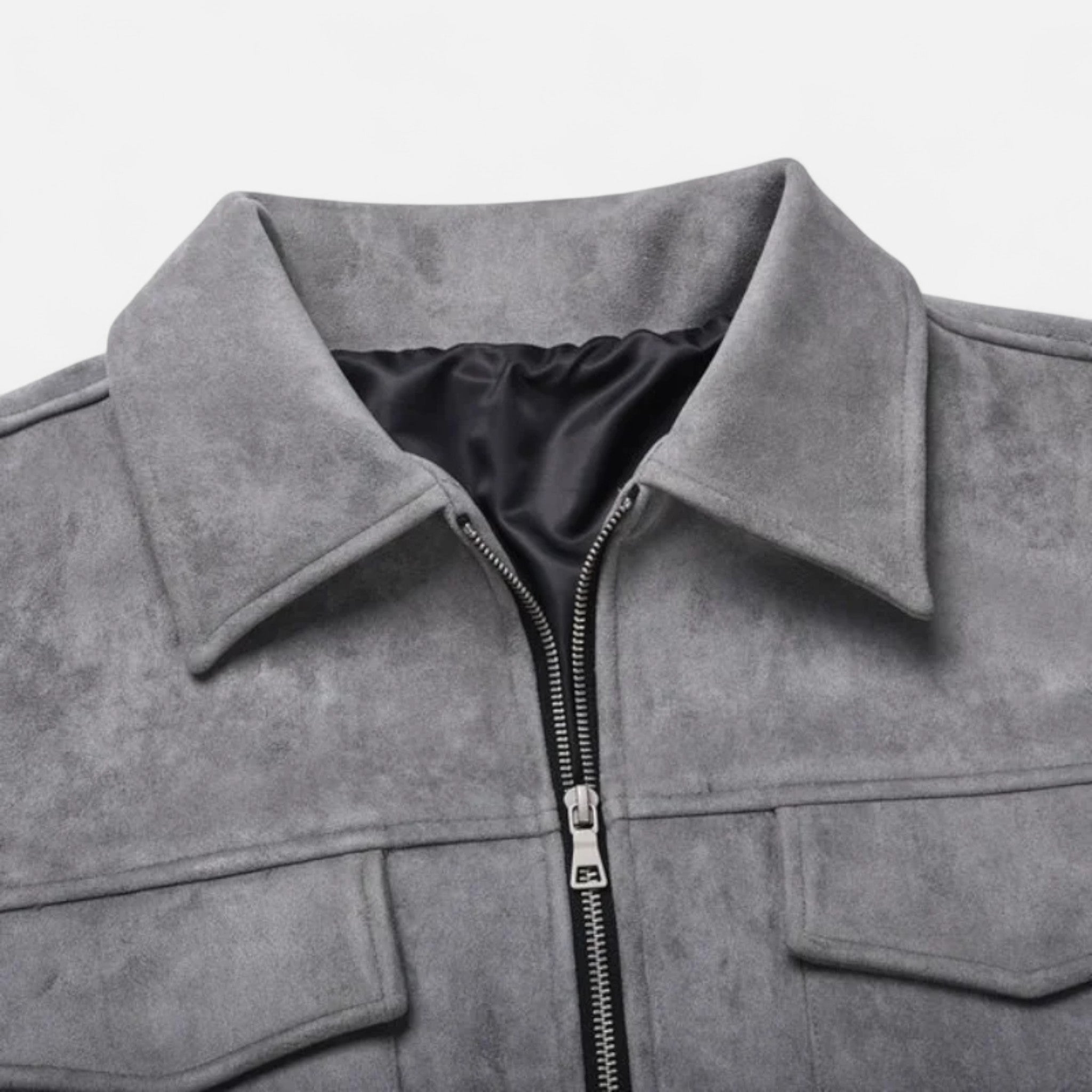 Chaqueta de ante para hombre, de corte holgado y estilo urbano refinado