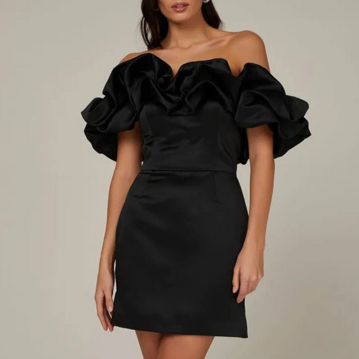 Women Stylish Ruffle Warm Celebration Wedding Guest Dresses