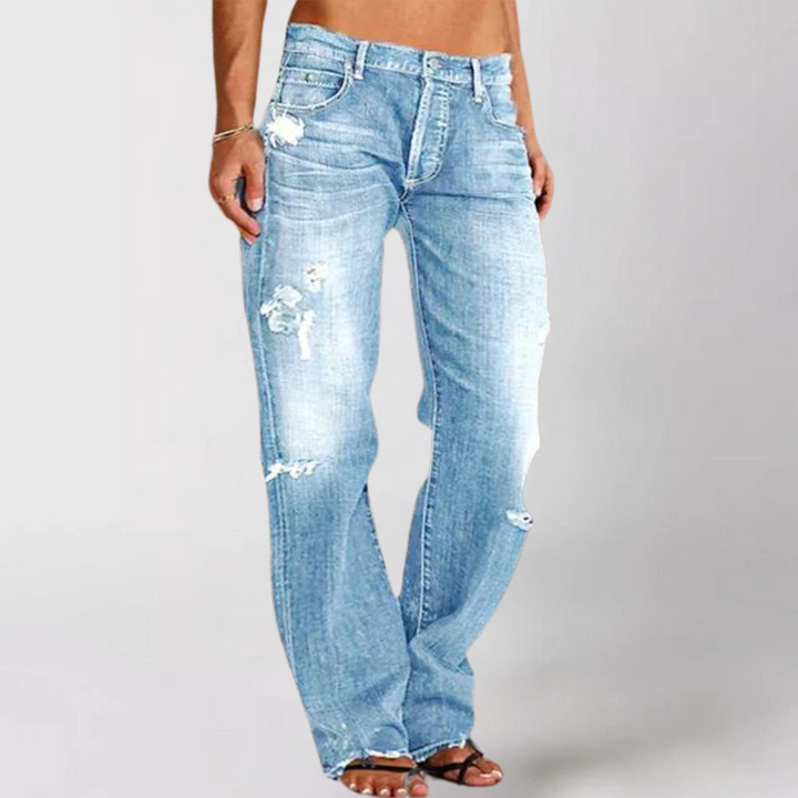 Women's Classic Mid Rise Outdoor Straight Leg Jeans