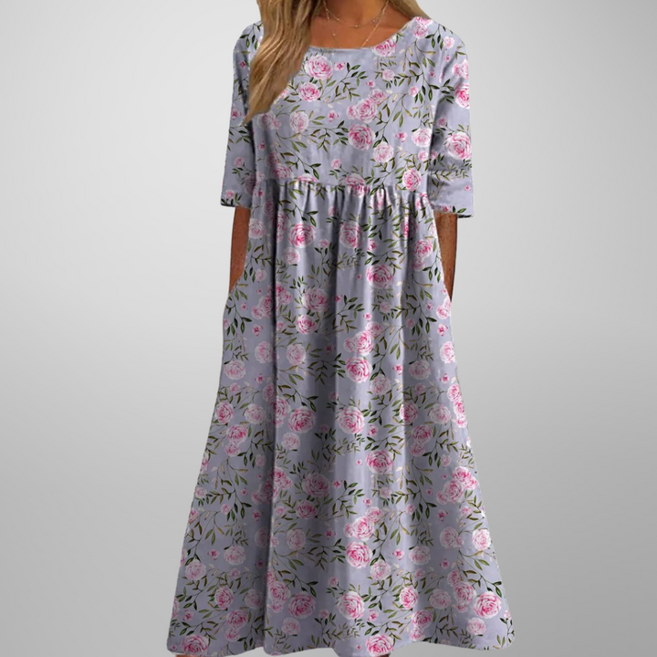 Relaxed Floral Midi Dress