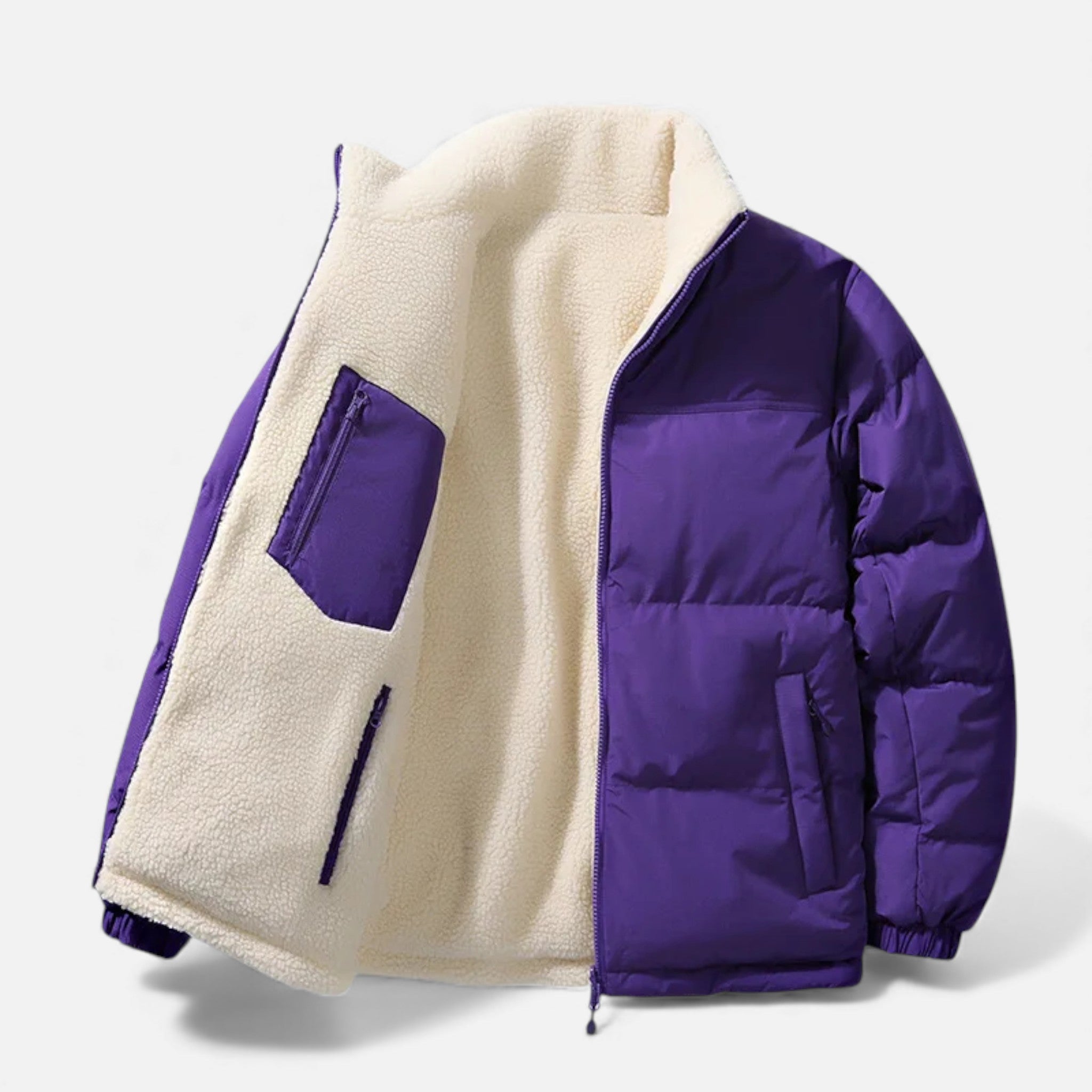 Men's Plush-Lined Thick Winter Puffer Jacket