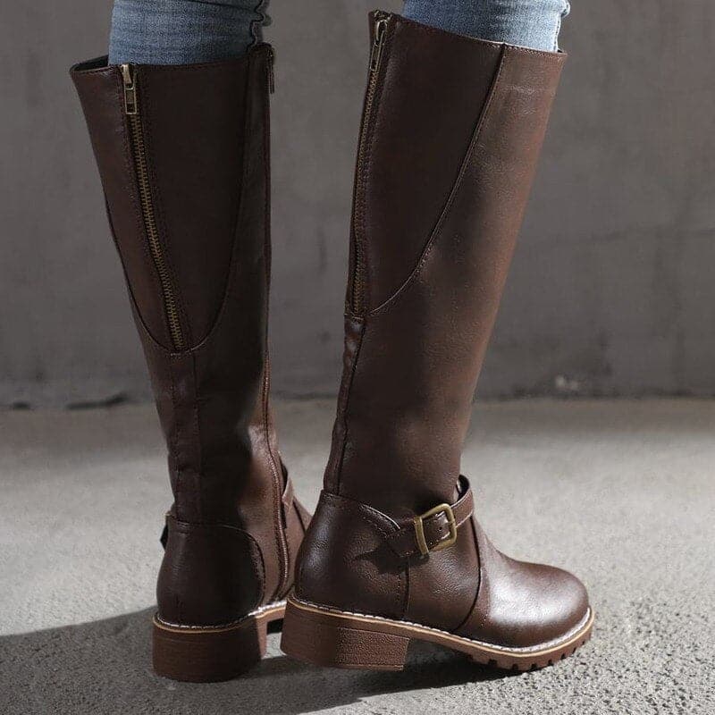 Women's Retro Buckle Practical Knee-High Boots