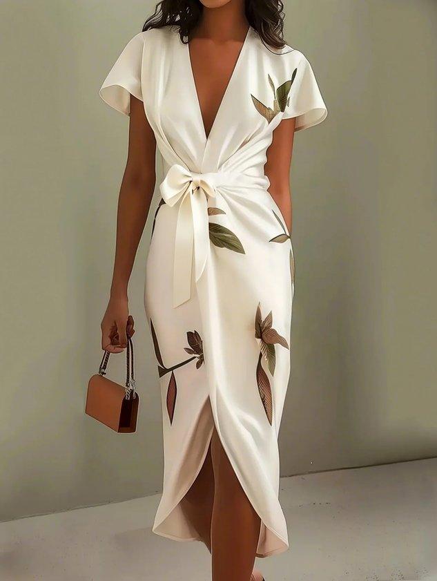 Vestido midi elegante cruzado