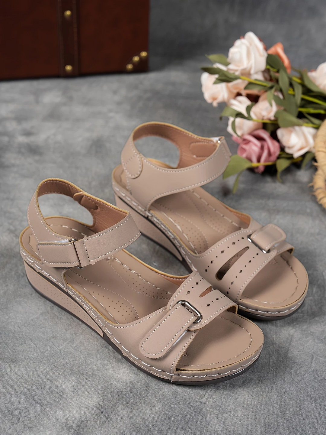 Platform Cushioned Wedge Sandals