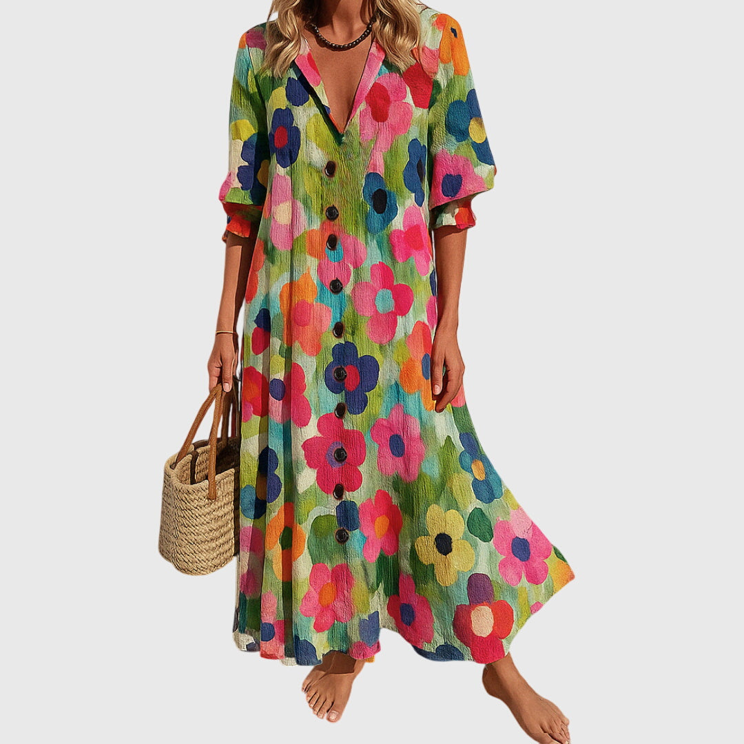 kelsey long sleeve maxi dress Nightshade Floral Falls Kelsey Long Sleeve Maxi Dress