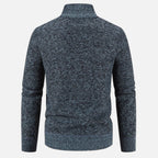 Giacca da uomo in pile con collo alto e motivo patchwork