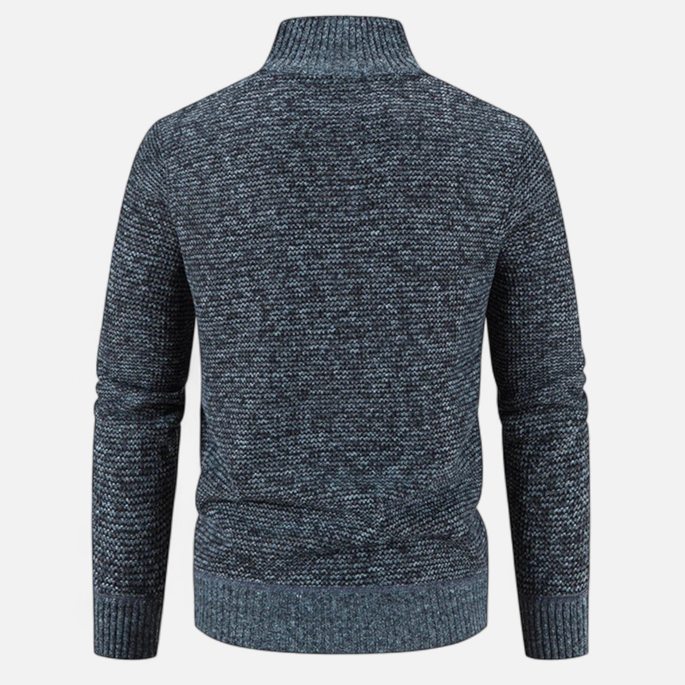Giacca da uomo in pile con collo alto e motivo patchwork