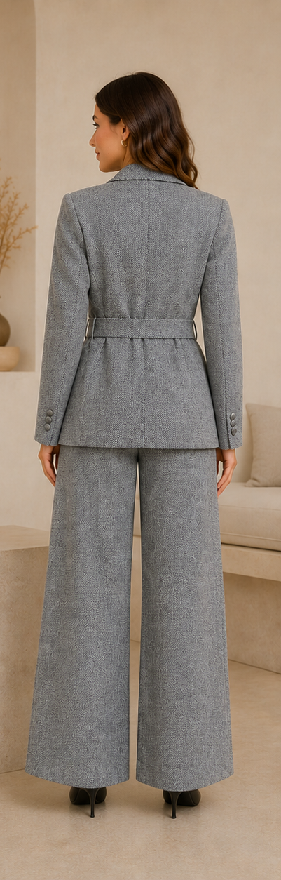 Herringbone Three-Piece Suit Set