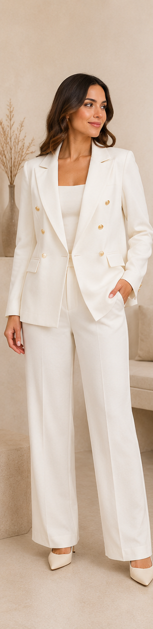 Conjunto de Traje con Blazer Cruzado