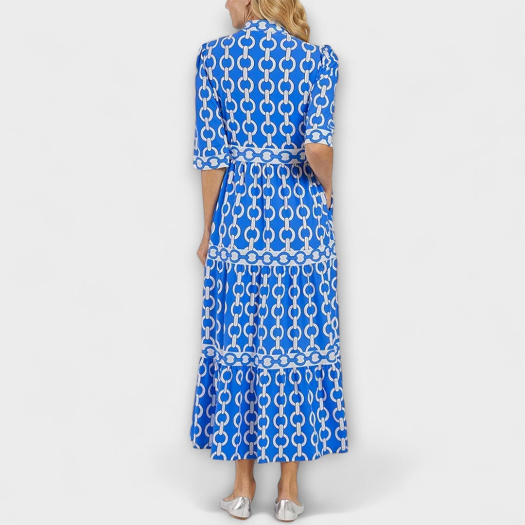 Vestido midi con estampado de cadenas