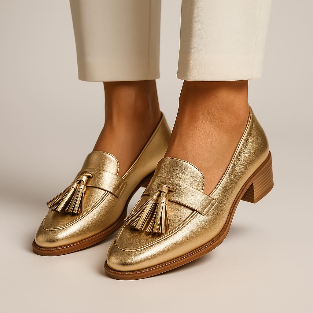 Metallic Accent Loafers