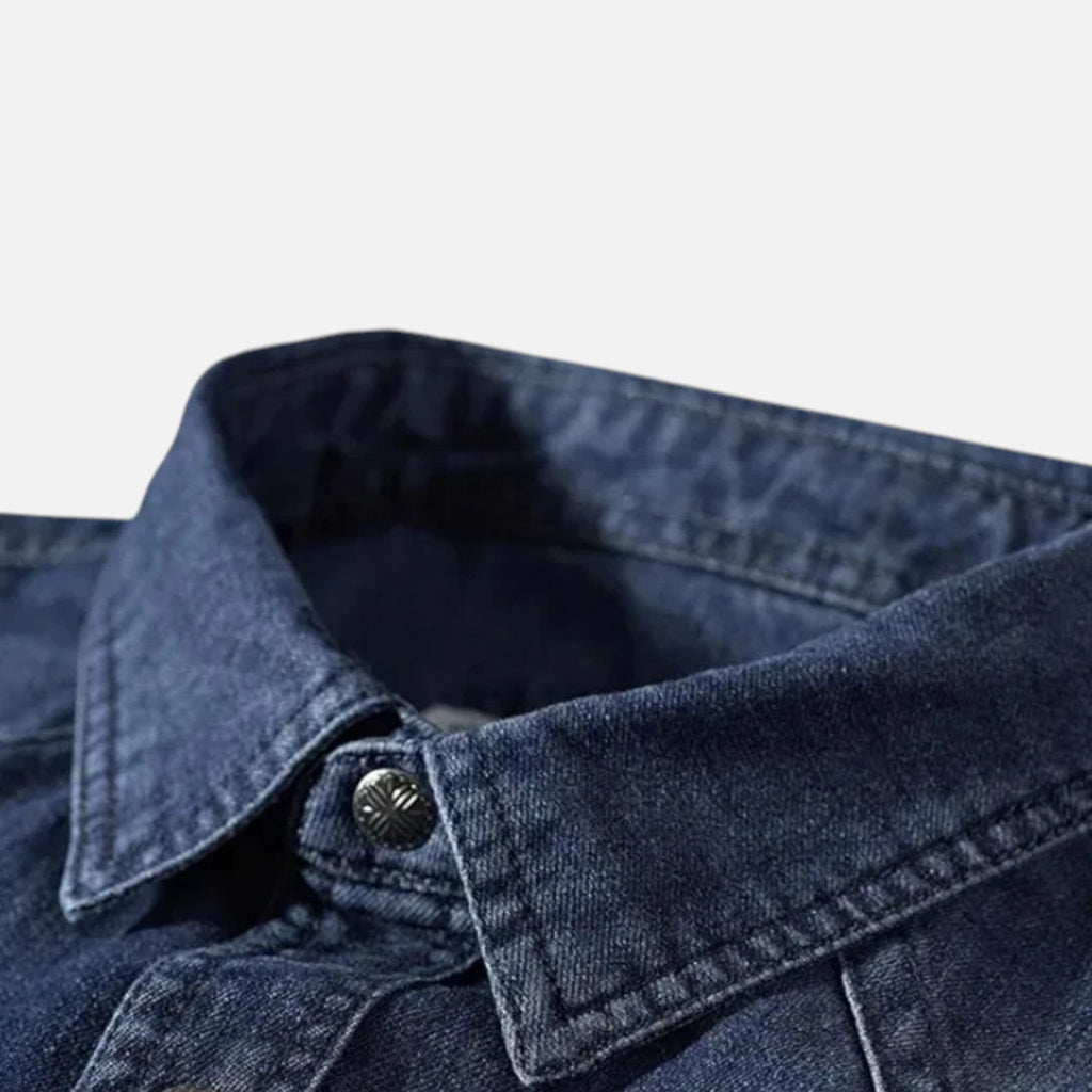 Camicia di jeans da uomo a vestibilità ampia per autunno/inverno