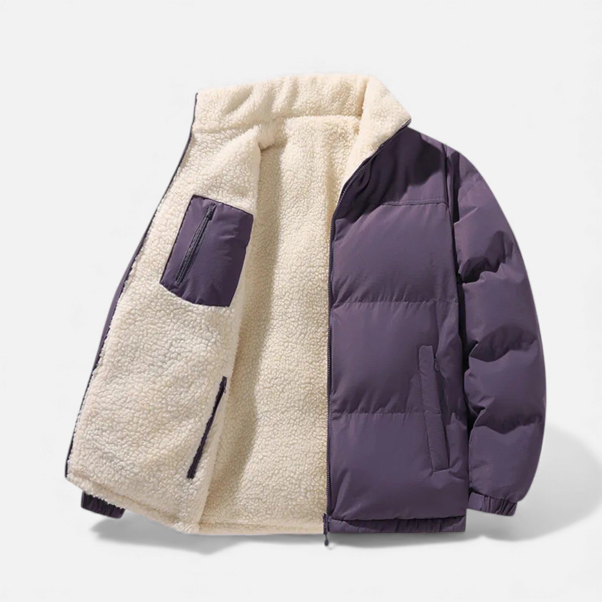 Men's Plush-Lined Thick Winter Puffer Jacket