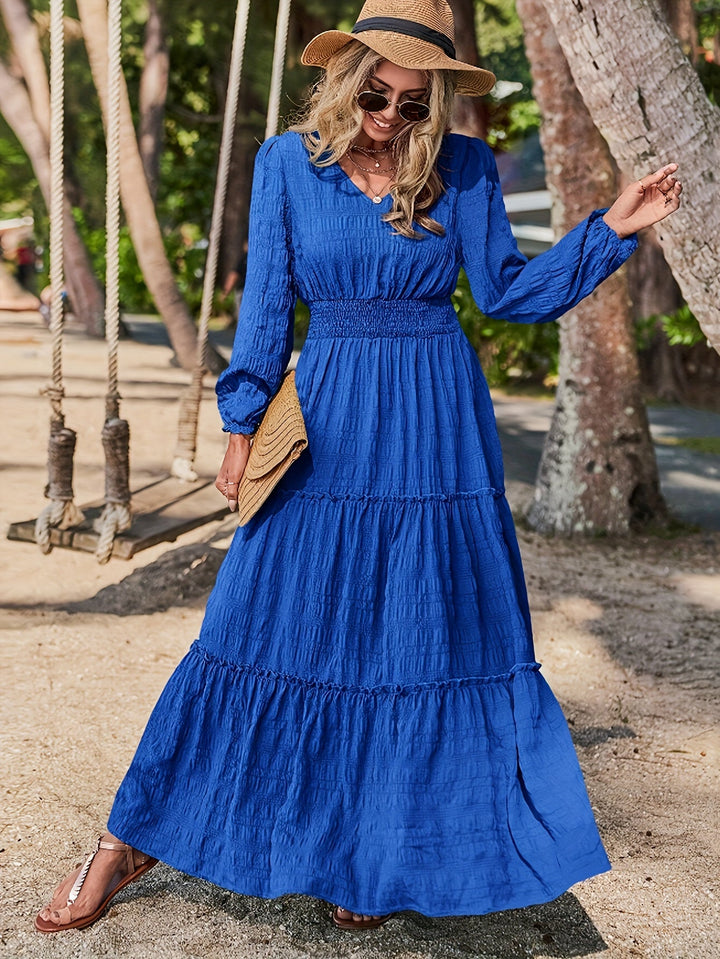 Lantern Sleeve Midi Dress
