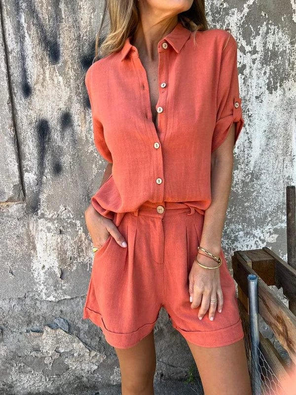 Conjunto de pantalones cortos y top frescos