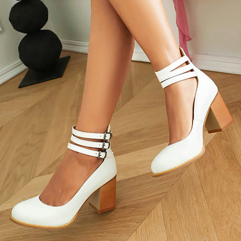 Ankle Strap Block Heel Sandals