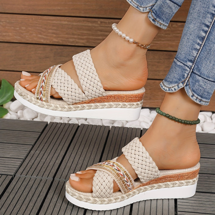 Sandalias cómodas tejidas sin cierre