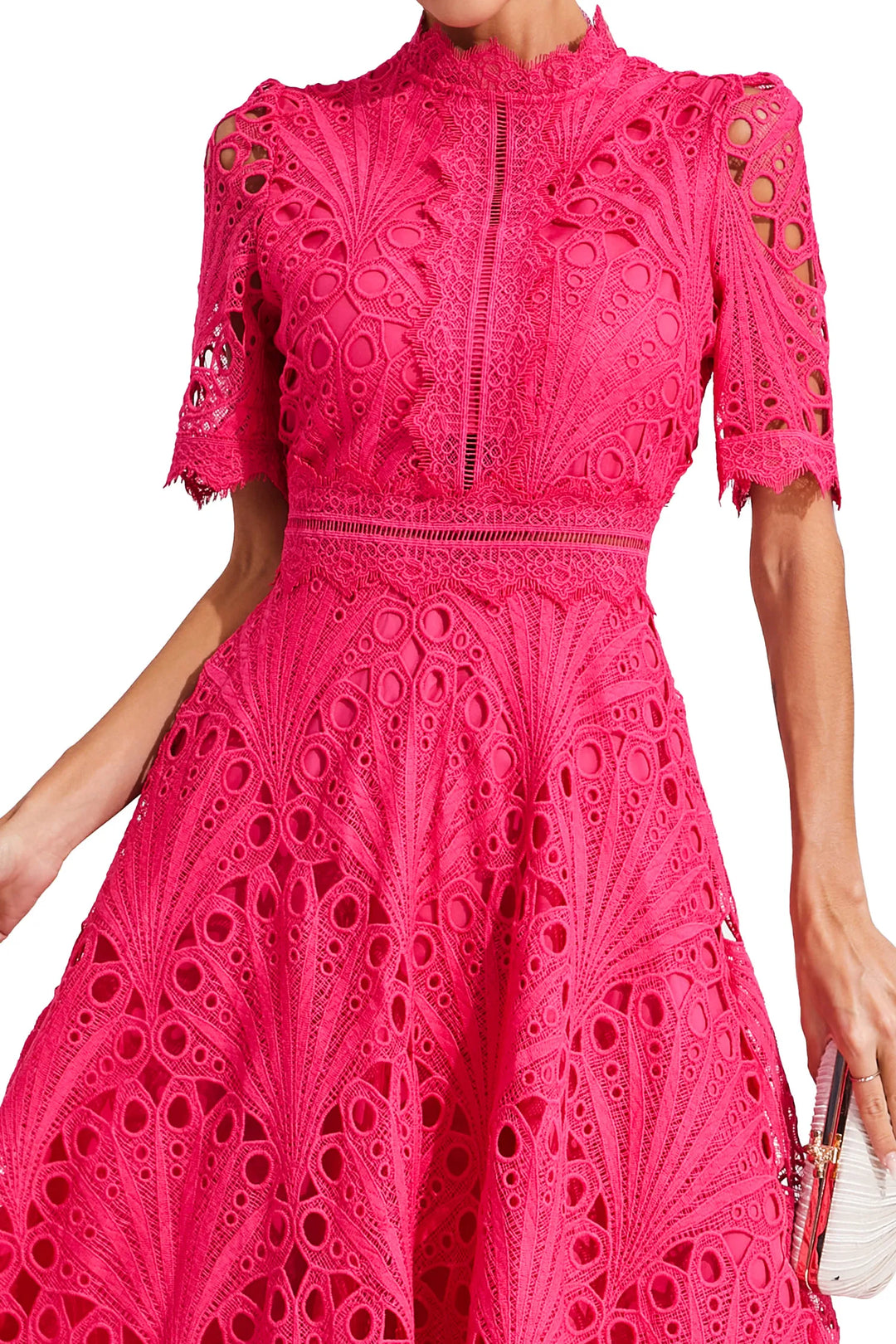 Exquisite Subtle Glamour Lace Midi Dress for Women