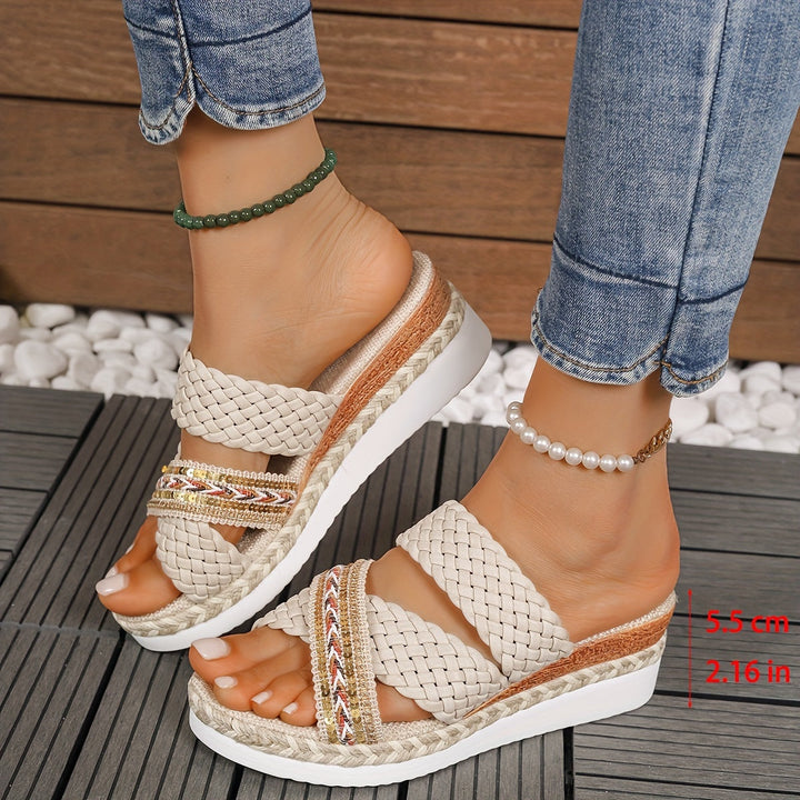 Sandalias cómodas tejidas sin cierre