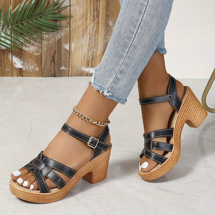 Sandalias de plataforma con cuña elevada