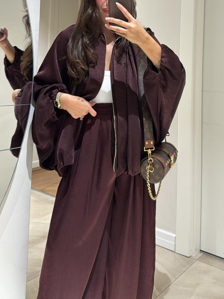 Conjunto de chaqueta casual y pantalón con cordón