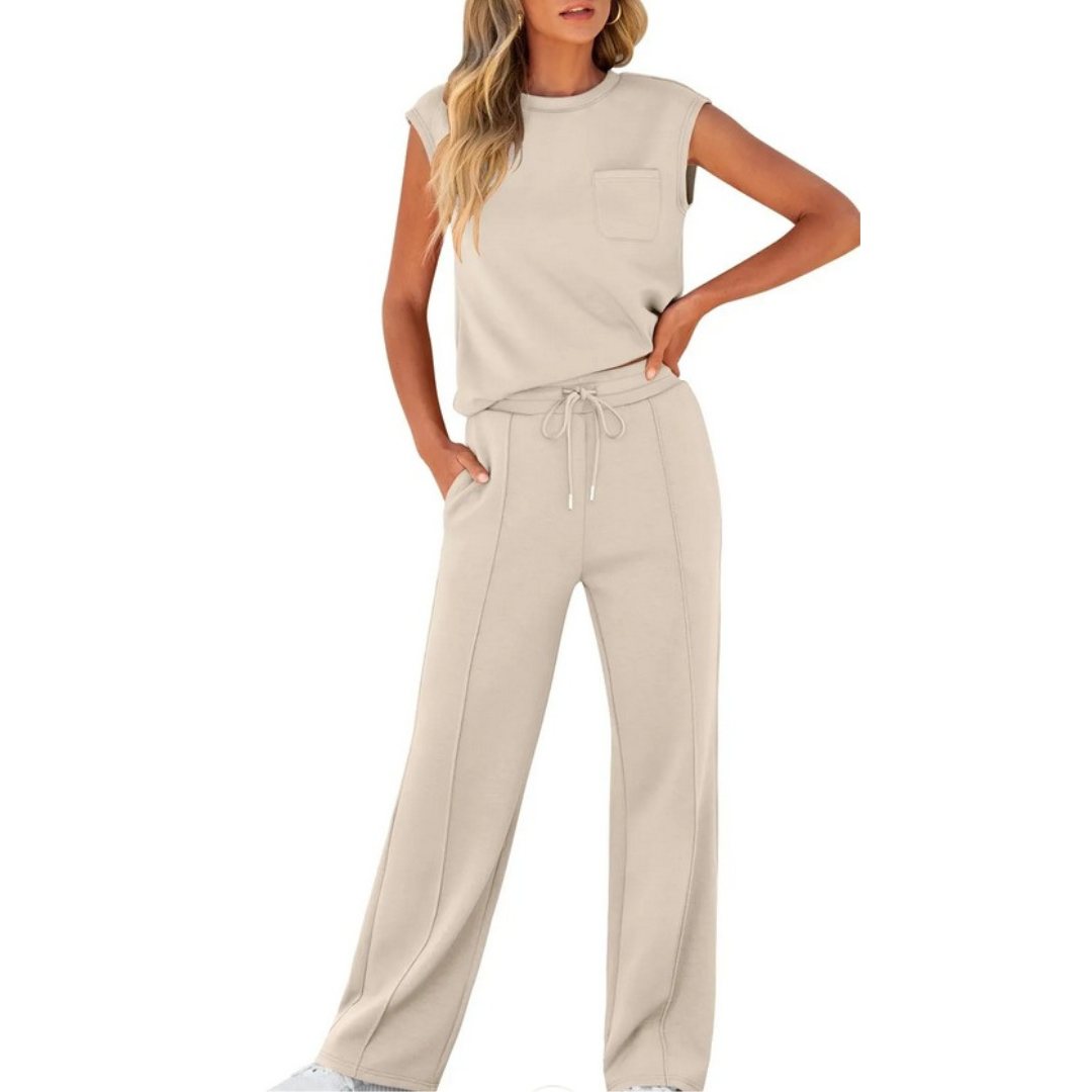 Conjunto de descanso de verano con tacto suave