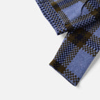 Chaqueta de punto con cremallera para mujer, de cuadros, con cuello vuelto
