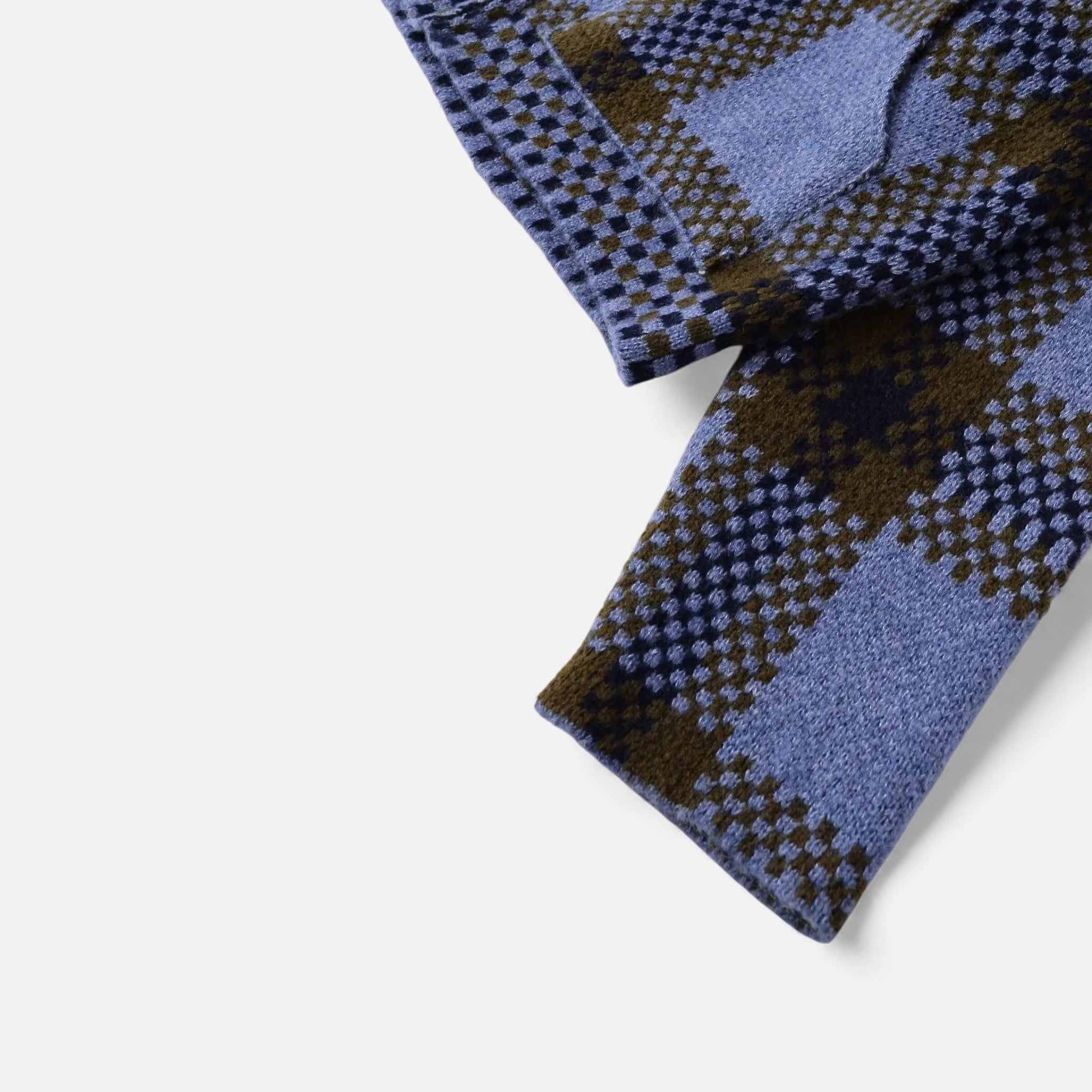 Chaqueta de punto con cremallera para mujer, de cuadros, con cuello vuelto